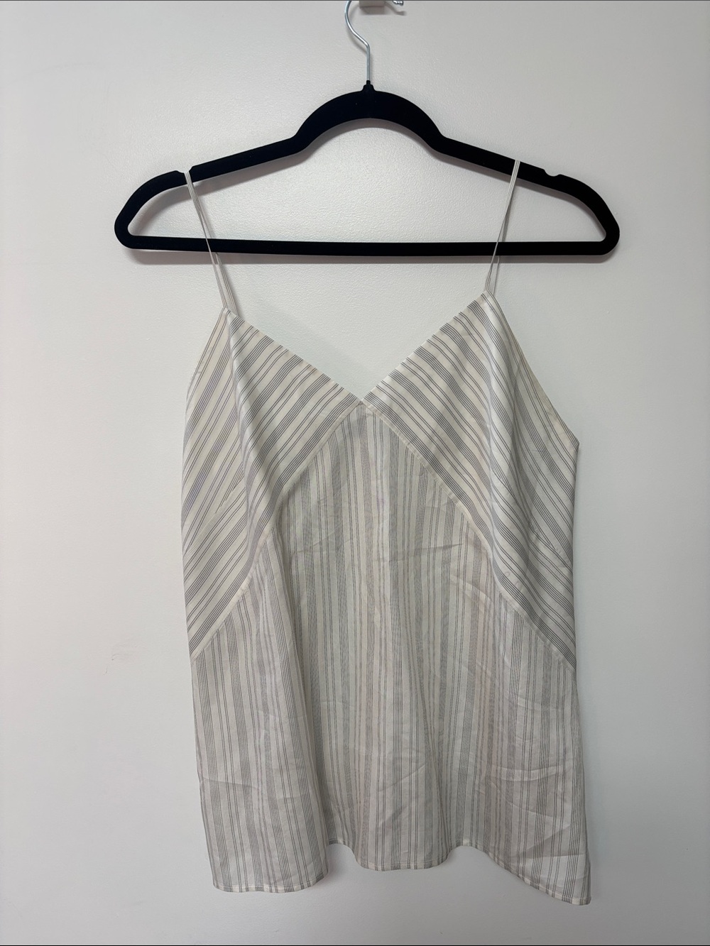 Vince Neutral Stripe V-Neck Spaghetti Strap Cami